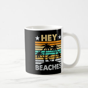 Mug Hey Beaches Hola Retro Sunset Funny Beach Vacances