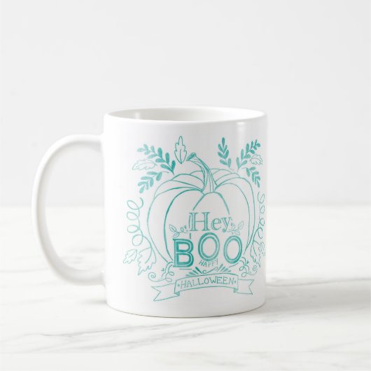 Mug Hey BOO, Halloween Collection Teal (Gauche)