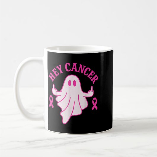 Mug Hey Cancer Ghost Halloween Funny Breast Cancer Awa (Gauche)