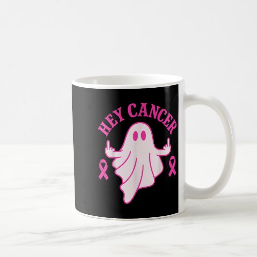 Mug Hey Cancer Ghost Halloween Funny Breast Cancer Awa (Droite)