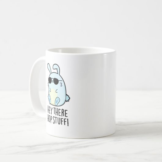 Mug Hey Hop Stuff Funny Hot Rabbit Pun (Devant gauche)