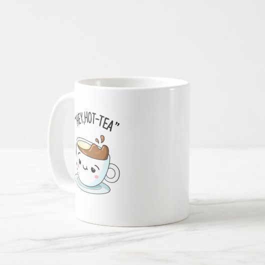 Mug Hey Hot Tea Funny Cuppa Tea Pun (Devant gauche)