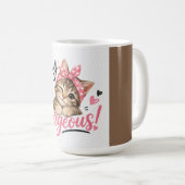 Mug Hey Magnifique Design de Chat Mignon (Devant droit)