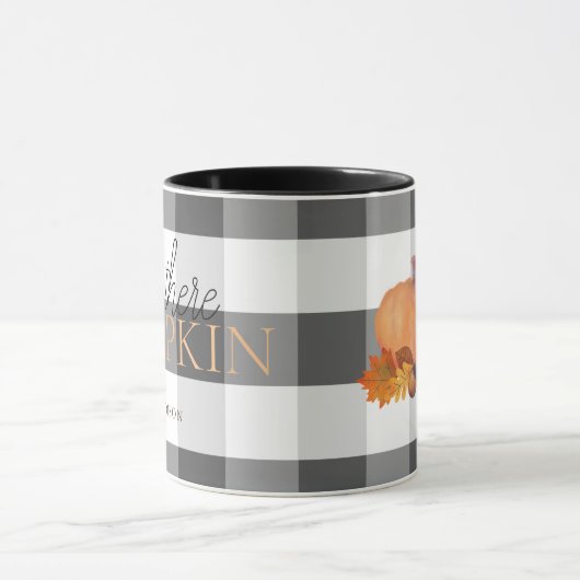 Mug Hey There Citrouille noir et blanc Buffalo Check (Centre)