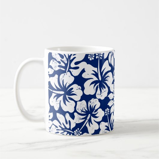 Mug Hibiscus blanc usé tropical (Gauche)