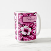 Mug Hibiscus de fleurs hawaïennes tropicales Personnal (Devant droit)