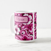 Mug Hibiscus de fleurs hawaïennes tropicales Personnal (Devant gauche)