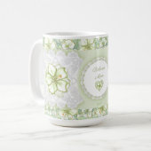 Mug Hibiscus & dentelle BLANC (Devant gauche)