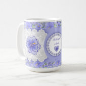 Mug Hibiscus & dentelle BLEU (Devant gauche)