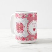 Mug Hibiscus & dentelle RED (Devant gauche)