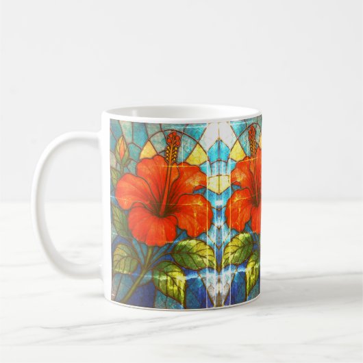 Mug Hibiscus en verre tendu (Gauche)