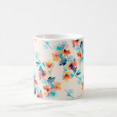 Mug Hibiscus fleurs aquarelle illustration motif (Centre)