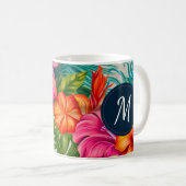 Mug Hibiscus floral tropical Monogramme (Devant droit)