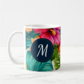 Mug Hibiscus floral tropical Monogramme (Gauche)