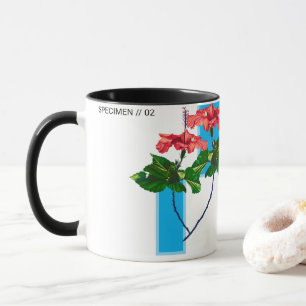 Mug Hibiscus Glitch Vibrant - Art botanique moderne Co