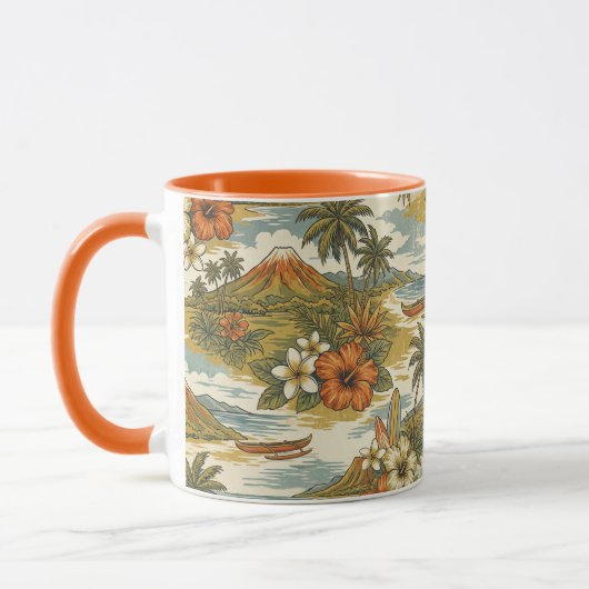Mug Hibiscus Island Hawaiian Scenic- Burnt Orange (Gauche)