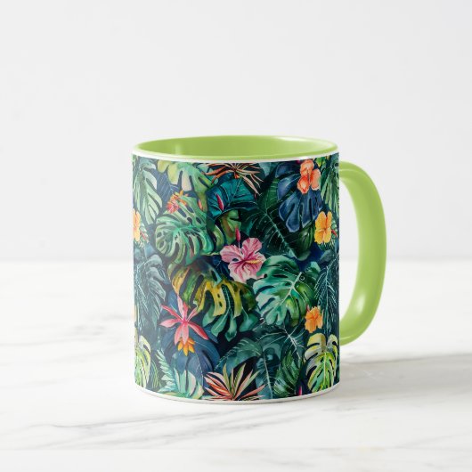 Mug Hibiscus Monstera Jungle (Devant droit)