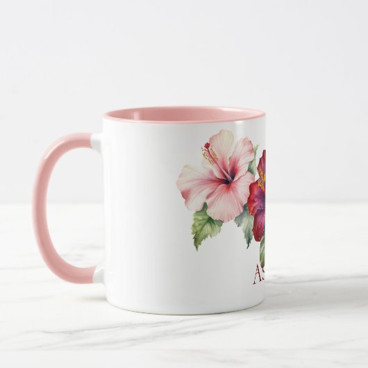 Mug Hibiscus rose Tropical (Gauche)