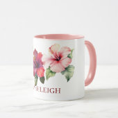 Mug Hibiscus rose Tropical (Devant droit)