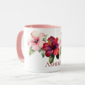 Mug Hibiscus rose Tropical (Devant gauche)