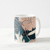 Mug Hibiscus rose tropical, arrière - plan sombre (Devant droit)