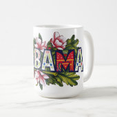 Mug Hibiscus rose Typographie de l'Alabama (Devant droit)