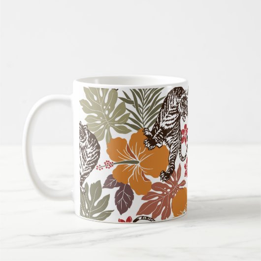 Mug Hibiscus Tiger, Motif exotique. (Gauche)
