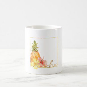 Mug Hibiscus tropical Ananas floral