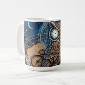 Mug Hibou abstrait créatif de minuit (Devant gauche)
