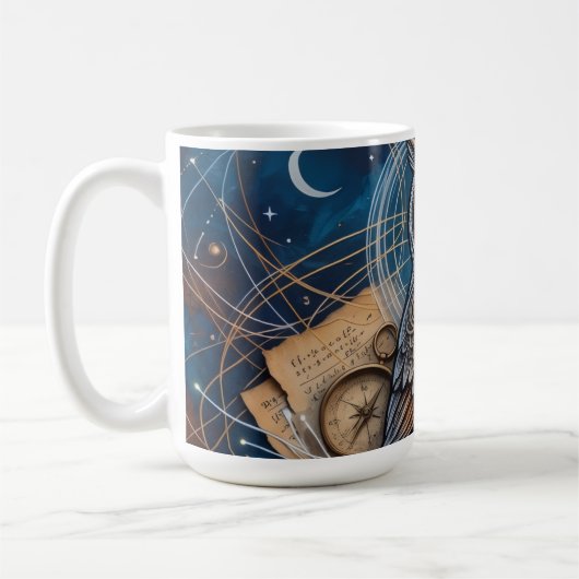 Mug Hibou abstrait créatif de minuit (Gauche)