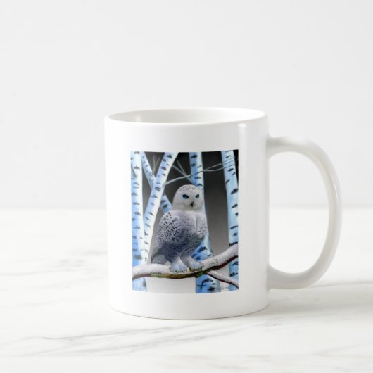 Mug Hibou aux yeux bleus de neige (Droite)