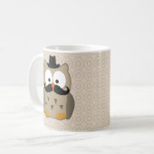 Mug Hibou avec la moustache et le casquette (Devant gauche)