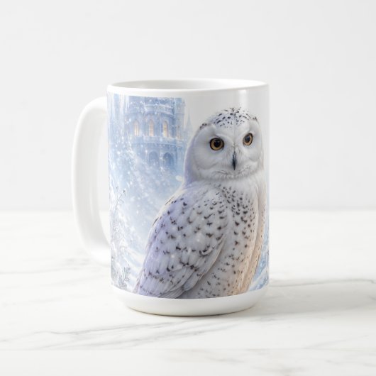 Mug Hibou Blanc Magie d'Hiver (Devant gauche)