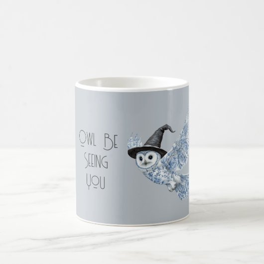 Mug Hibou Bleu Vous Verra Halloween (Centre)