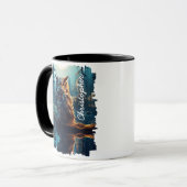 Mug Hibou dans la réflexion de la forêt au clair de lu (Devant gauche)