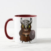 Mug Hibou de casque de Viking de "grand hibou à (Gauche)