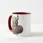 Mug Hibou de casque de Viking de "grand hibou à (Devant gauche)