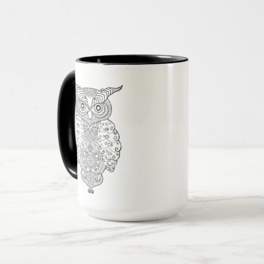 Mug Hibou de griffonnage (Devant gauche)