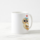 Mug hibou de l'amour de la Mug, illustration de chouet (Devant droit)