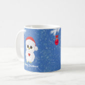 Mug Hibou de Noël blanc (Devant gauche)