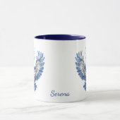Mug Hibou de nuit bleu et lune Monogramme (Centre)
