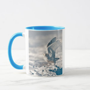 Mug Hibou des neiges décollant de la neige