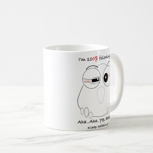 Mug Hibou drôle (Devant droit)