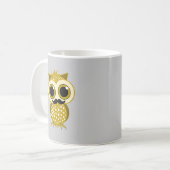 Mug hibou drôle de moustache (Devant gauche)