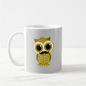 Mug hibou drôle de moustache (Gauche)