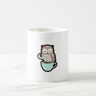 Mug Hibou endormi sur du café – Illustration mignonne