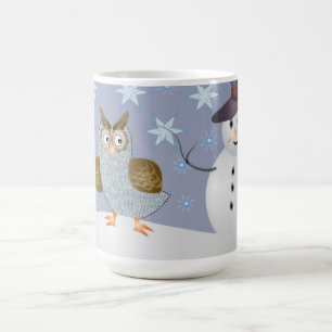 Mug Hibou et le bonhomme de neige