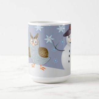 Mug Hibou et le bonhomme de neige