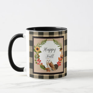 Mug Hibou et nature avec texte personnalisable