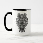 Mug Hibou fleuri tiré par la main inspiré (Gauche)
